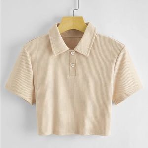 Crop polo shirt